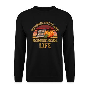 Pumpkin Spice And Homeschool Life - Unisex Sweatshirt - black - Front - Alina (178cm) & Michal (187cm)