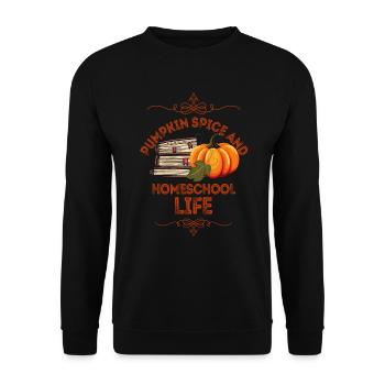 Pumpkin Spice And Homeschool Life - Unisex Sweatshirt - black - Front - Alina (178cm) & Michal (187cm)