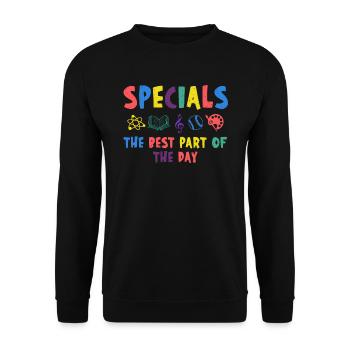 Spéciaux La meilleure partie de la journée - Sweat-shirt Unisexe - noir - Devant - Alina (178cm) & Michal (187cm)