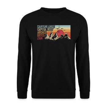 Explore Utah National Parks Mountains - Unisex Sweatshirt - black - Front - Alina (178cm) & Michal (187cm)