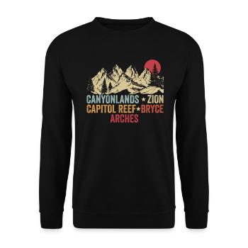 Explore Utah National Parks Mountains - Unisex Sweatshirt - black - Front - Alina (178cm) & Michal (187cm)