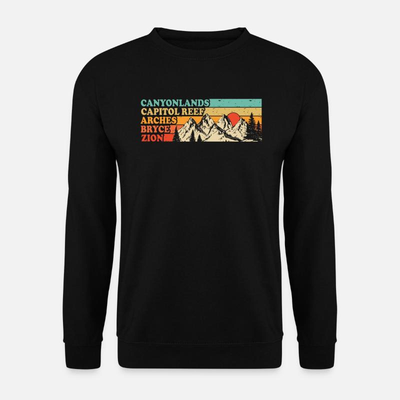 Explore Utah National Parks Mountains - Unisex Sweatshirt - black