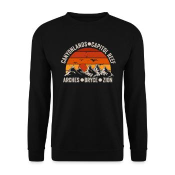 Explorez les montagnes des parcs nationaux de l’Utah - Sweat-shirt Unisexe - noir - Devant - Alina (178cm) & Michal (187cm)