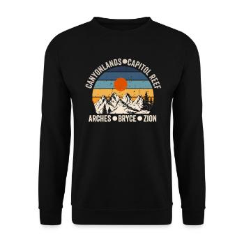 Explorez les montagnes des parcs nationaux de l’Utah - Sweat-shirt Unisexe - noir - Devant - Alina (178cm) & Michal (187cm)