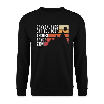 Explorez les montagnes des parcs nationaux de l’Utah - Sweat-shirt Unisexe - noir - Devant - Alina (178cm) & Michal (187cm)