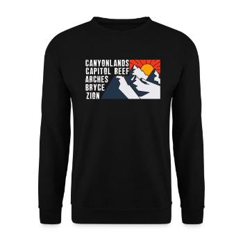 Explorez les montagnes des parcs nationaux de l’Utah - Sweat-shirt Unisexe - noir - Devant - Alina (178cm) & Michal (187cm)