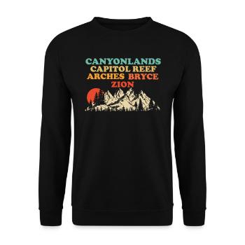 Explorez les montagnes des parcs nationaux de l’Utah - Sweat-shirt Unisexe - noir - Devant - Alina (178cm) & Michal (187cm)
