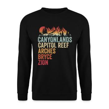 Explore Utah National Parks Mountains - Unisex Sweatshirt - black - Front - Alina (178cm) & Michal (187cm)