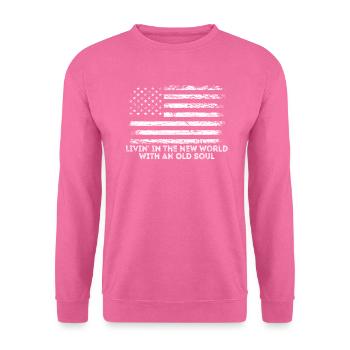 Livin In The New World Old Soul - Unisex Sweatshirt - pink - Front