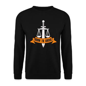 Born To Argue Judge Advocate Attorney - Unisex Sweatshirt - black - Front - Alina (178cm) & Michal (187cm)