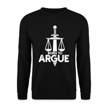 Born To Argue Judge Advocate Attorney - Unisex Sweatshirt - black - Front - Alina (178cm) & Michal (187cm)