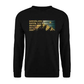 Explore Utah National Parks Mountains - Unisex Sweatshirt - black - Front - Alina (178cm) & Michal (187cm)