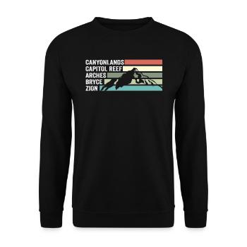Explorez les montagnes des parcs nationaux de l'Utah - Sweat-shirt Unisexe - noir - Devant - Alina (178cm) & Michal (187cm)
