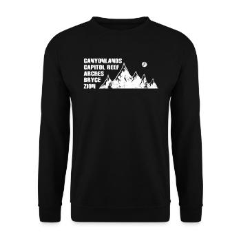 Explorez les montagnes des parcs nationaux de l’Utah - Sweat-shirt Unisexe - noir - Devant - Alina (178cm) & Michal (187cm)