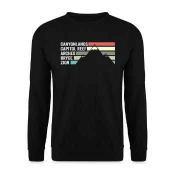 Explorez les montagnes des parcs nationaux de l’Utah - Sweat-shirt Unisexe - noir - Devant - Alina (178cm) & Michal (187cm)