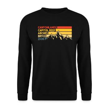 Explore Utah National Parks Mountains - Unisex Sweatshirt - black - Front - Alina (178cm) & Michal (187cm)