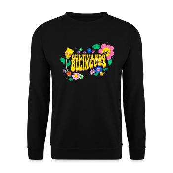 Cultivando Bilingües Spanischlehrer - Unisex Pullover - Schwarz - Vorne - Alina (178cm) & Michal (187cm)