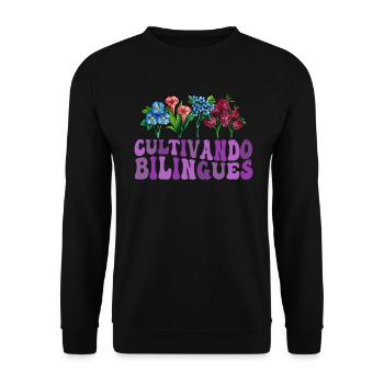 Cultivando Bilingües Spanish Teacher - Unisex Sweatshirt - black - Front - Alina (178cm) & Michal (187cm)