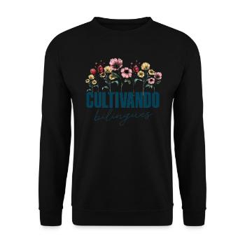 Cultivando Bilingües Spanischlehrer - Unisex Pullover - Schwarz - Vorne - Alina (178cm) & Michal (187cm)