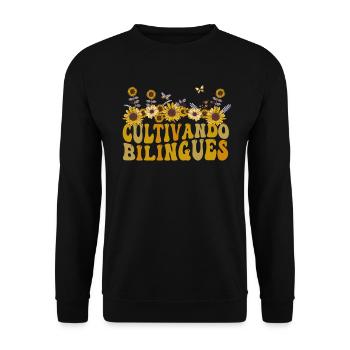 Cultivando Bilingües Spanish Teacher - Unisex Sweatshirt - black - Front - Alina (178cm) & Michal (187cm)