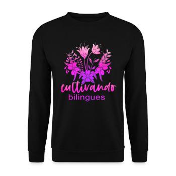 Cultivando Bilingües Spanischlehrer - Unisex Pullover - Schwarz - Vorne - Alina (178cm) & Michal (187cm)