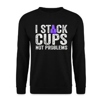 Sport Stacking Stacks Stacked Speed Cup - Unisex Pullover - Schwarz - Vorne - Alina (178cm) & Michal (187cm)