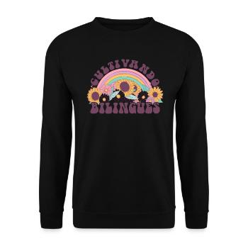 Cultivando Bilingües Spanischlehrer - Unisex Pullover - Schwarz - Vorne - Alina (178cm) & Michal (187cm)