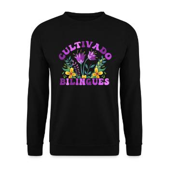 Cultivando Bilingües Spanischlehrer - Unisex Pullover - Schwarz - Vorne - Alina (178cm) & Michal (187cm)