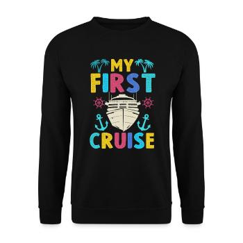 My First Cruise Family Vacation - Fun - Unisex Sweatshirt - black - Front - Alina (178cm) & Michal (187cm)