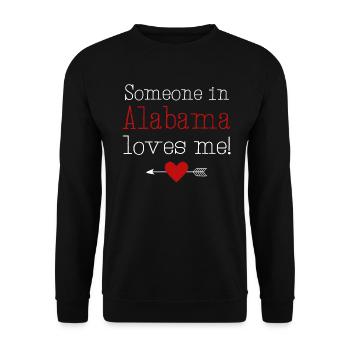 Jemand in Alabama liebt mich - Unisex Pullover - Schwarz - Vorne - Alina (178cm) & Michal (187cm)