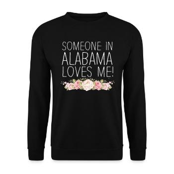 Jemand in Alabama liebt mich - Unisex Pullover - Schwarz - Vorne - Alina (178cm) & Michal (187cm)