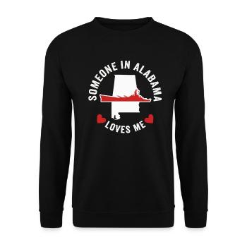 Jemand in Alabama liebt mich - Unisex Pullover - Schwarz - Vorne - Alina (178cm) & Michal (187cm)