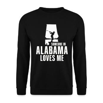 Jemand in Alabama liebt mich - Unisex Pullover - Schwarz - Vorne - Alina (178cm) & Michal (187cm)