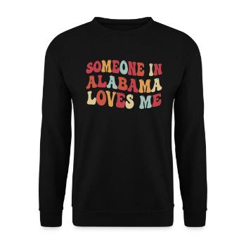 Jemand in Alabama liebt mich - Unisex Pullover - Schwarz - Vorne - Alina (178cm) & Michal (187cm)