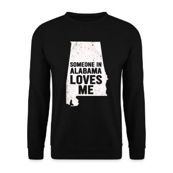 Quelqu’un en Alabama m’aime - Sweat-shirt Unisexe - noir - Devant - Alina (178cm) & Michal (187cm)