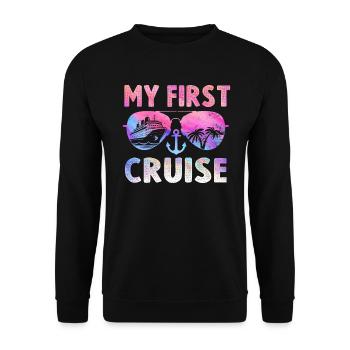 My First Cruise Family Vacation - Fun - Unisex Sweatshirt - black - Front - Alina (178cm) & Michal (187cm)