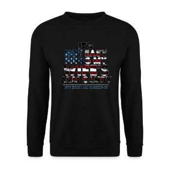 ES IST NICHT EINFACH, DAS ARMBONBON MEINER FRAU ZU SEIN - Unisex Pullover - Schwarz - Vorne - Alina (178cm) & Michal (187cm)