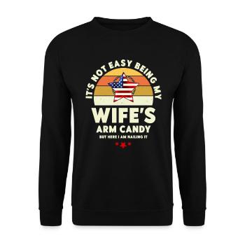 Ce n’est pas facile d’être le bonbon du bras de ma femme - Sweat-shirt Unisexe - noir - Devant - Alina (178cm) & Michal (187cm)