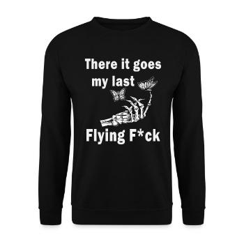 There It Goes My Last Flying F - Unisex Sweatshirt - black - Front - Alina (178cm) & Michal (187cm)