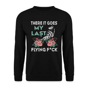 There It Goes My Last Flying F - Unisex Sweatshirt - black - Front - Alina (178cm) & Michal (187cm)
