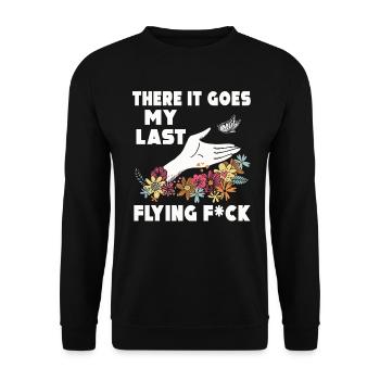 There It Goes My Last Flying F - Unisex Sweatshirt - black - Front - Alina (178cm) & Michal (187cm)