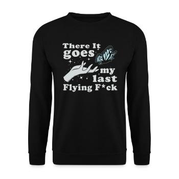 There It Goes My Last Flying F - Unisex Sweatshirt - black - Front - Alina (178cm) & Michal (187cm)