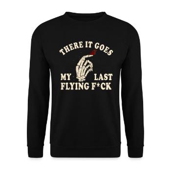 There It Goes My Last Flying F - Unisex Sweatshirt - black - Front - Alina (178cm) & Michal (187cm)