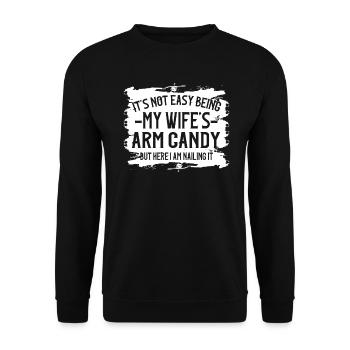 Ce n’est pas facile d’être le bonbon du bras de ma femme - Sweat-shirt Unisexe - noir - Devant - Alina (178cm) & Michal (187cm)