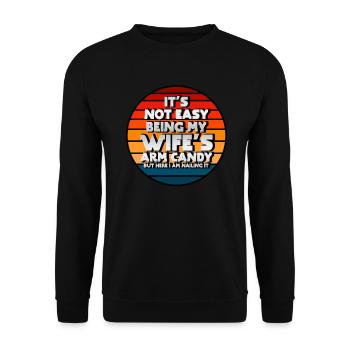 CE N’EST PAS FACILE D’ÊTRE LE BONBON DU BRAS DE MA FEMME - Sweat-shirt Unisexe - noir - Devant - Alina (178cm) & Michal (187cm)