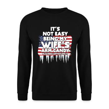 CE N’EST PAS FACILE D’ÊTRE LE BONBON DU BRAS DE MA FEMME - Sweat-shirt Unisexe - noir - Devant - Alina (178cm) & Michal (187cm)