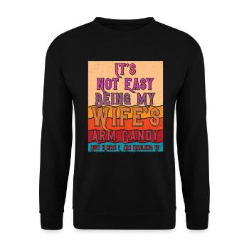 CE N’EST PAS FACILE D’ÊTRE LE BONBON DU BRAS DE MA FEMME - Sweat-shirt Unisexe - noir - Devant - Alina (178cm) & Michal (187cm)