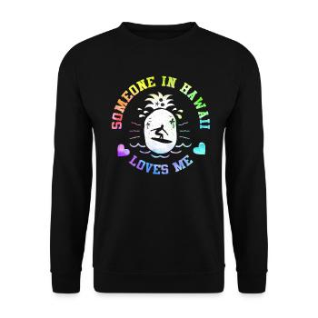 Jemand auf Hawaii liebt mich - Unisex Pullover - Schwarz - Vorne - Alina (178cm) & Michal (187cm)