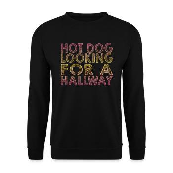 Hot-dog à la recherche d’un couloir - Sweat-shirt Unisexe - noir - Devant - Alina (178cm) & Michal (187cm)