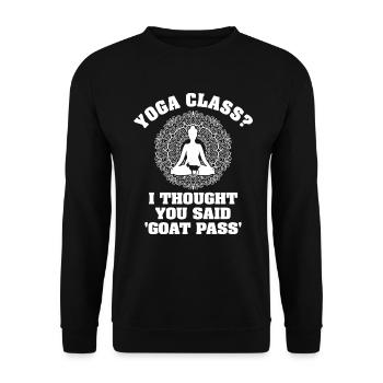 Yoga Class Or Goat Pass - Unisex Sweatshirt - black - Front - Alina (178cm) & Michal (187cm)